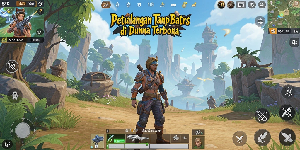 Screenshot gameplay menunjukkan dunia terbuka yang luas dan mendetail.