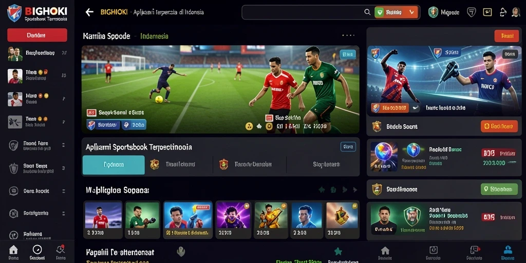 Tampilan menarik dari gameplay taruhan olahraga BIGHOKI.