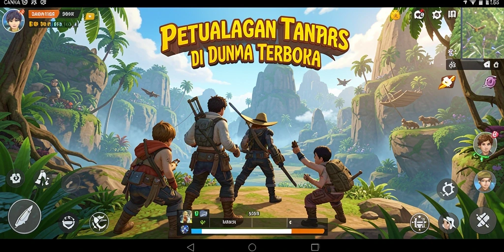 Tampilan gameplay <strong>CANVA168</strong> yang menakjubkan di dunia terbuka.