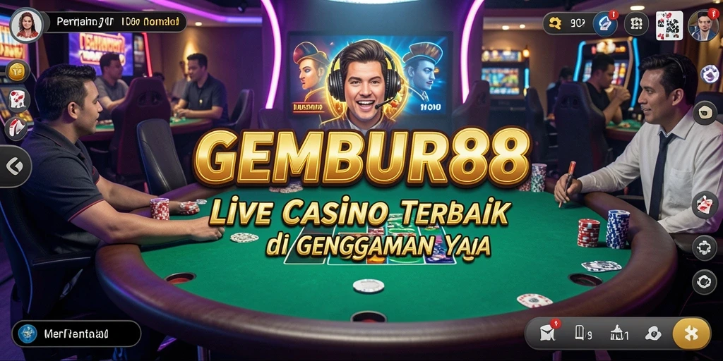 Tampilan utama gameplay Live Casino di GEMBUR88 yang menarik.