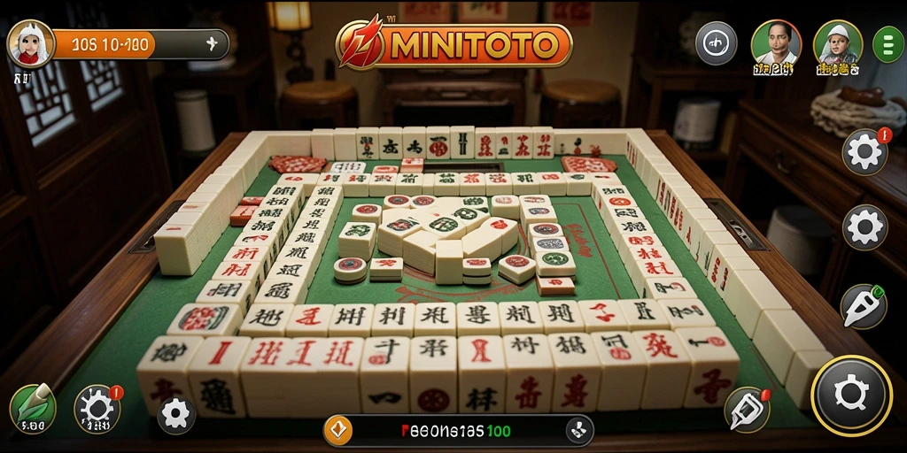 Screenshot gameplay MINITOTO menampilkan serunya permainan Mahjong.