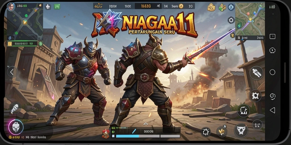 Tampilkan momen mendebarkan dari gameplay NAGA11 dalam pertarungan Battle Royale.