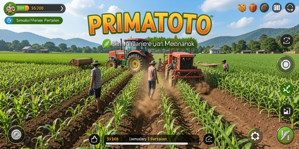 Tampilan gameplay pertanian yang seru di PRIMATOTO.