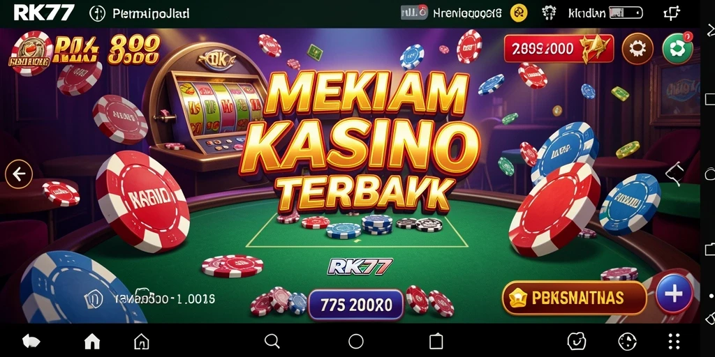 Tangkapan layar RK77 menampilkan gameplay seru dengan permainan Kasino yang mengesankan.